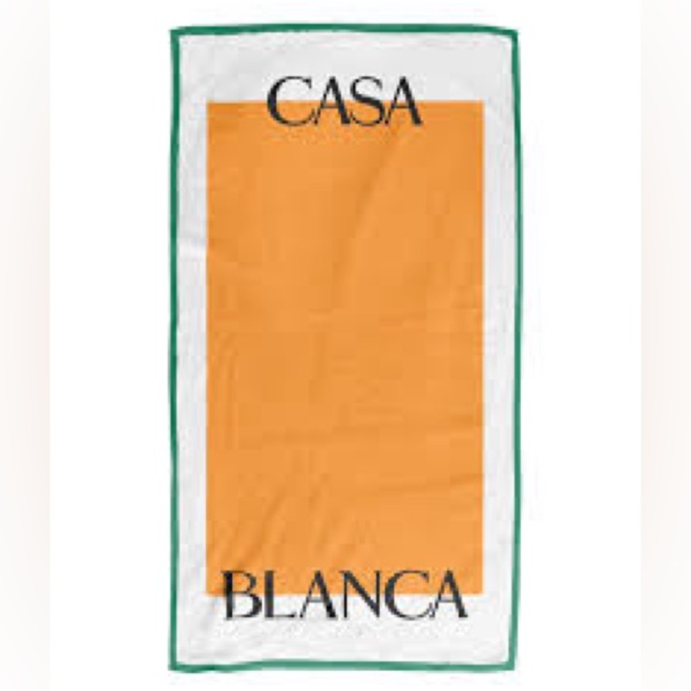 New in original packaging CASABLANCA orange beach towel NWT